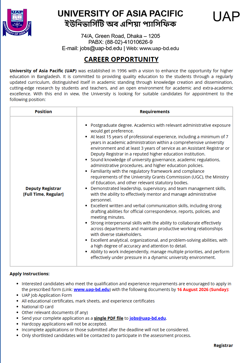 Deputy Registrar