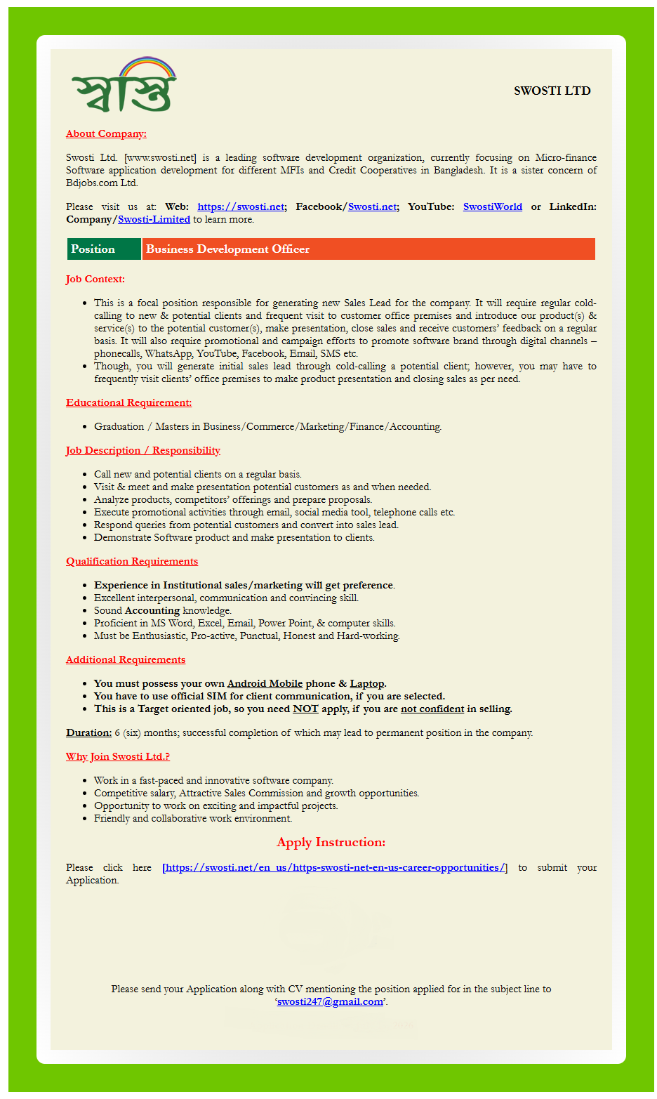 Operations & Customer Service Executive