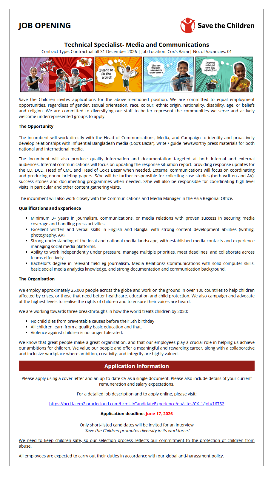 Technical Specialist- Media and Communications