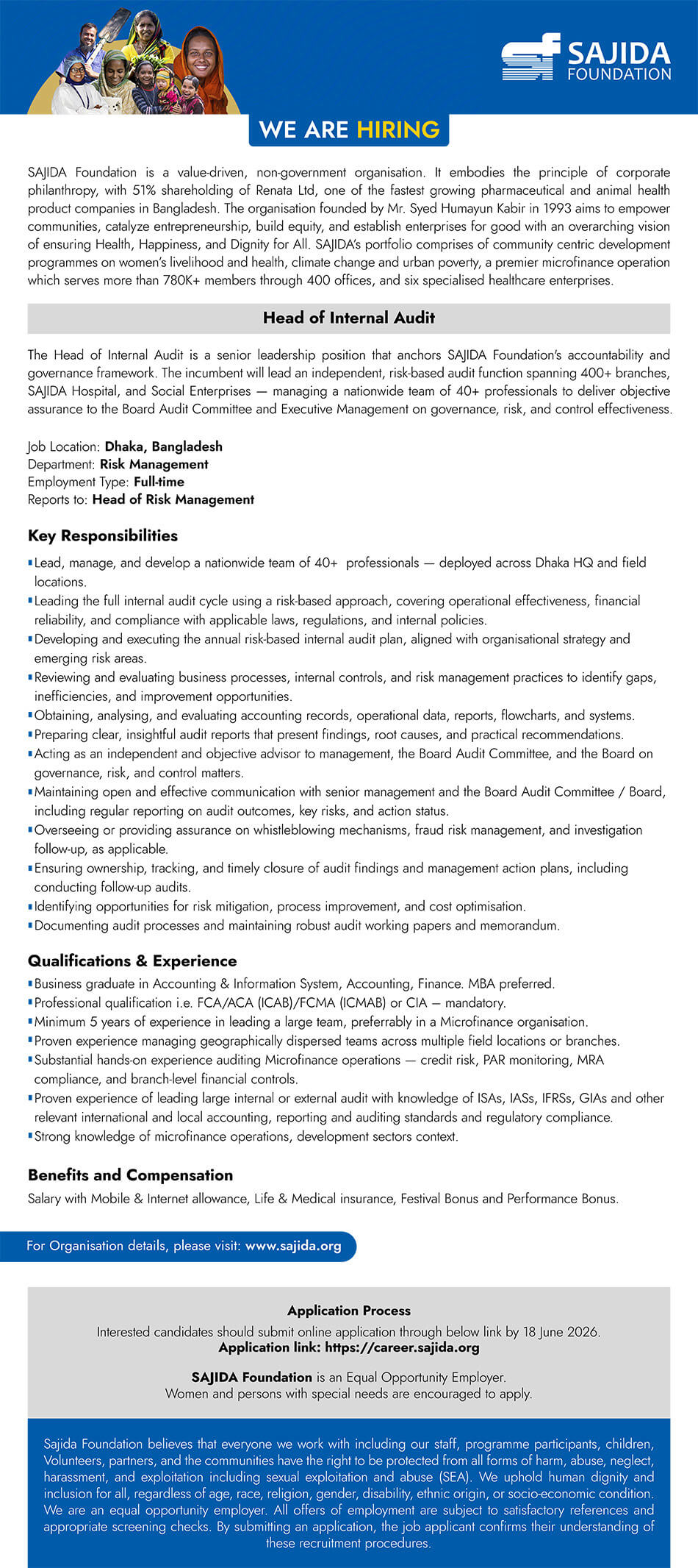 Head of Internal Audit