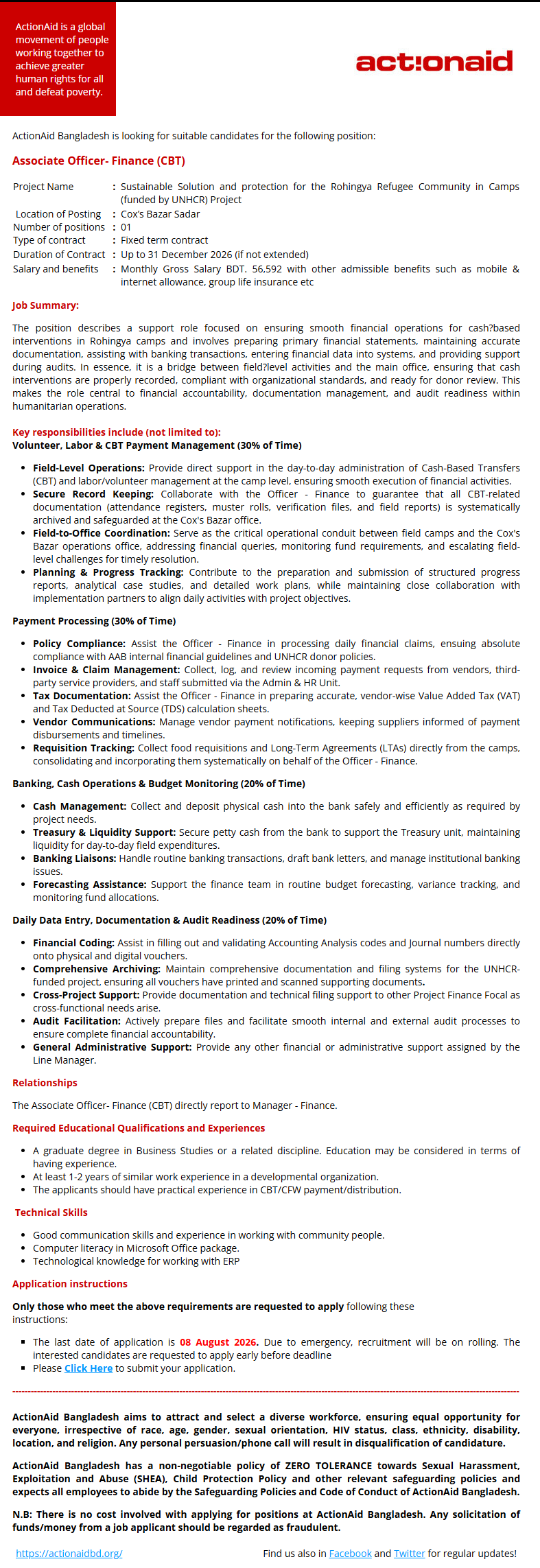 Associate Officer- Finance (CBT)